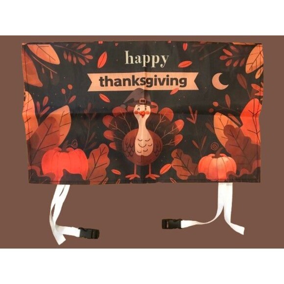 Thanksgiving Mailbox Cover 21x18in Turkey Pumpkins Adjustable strap & buckle - Picture 1 of 3
